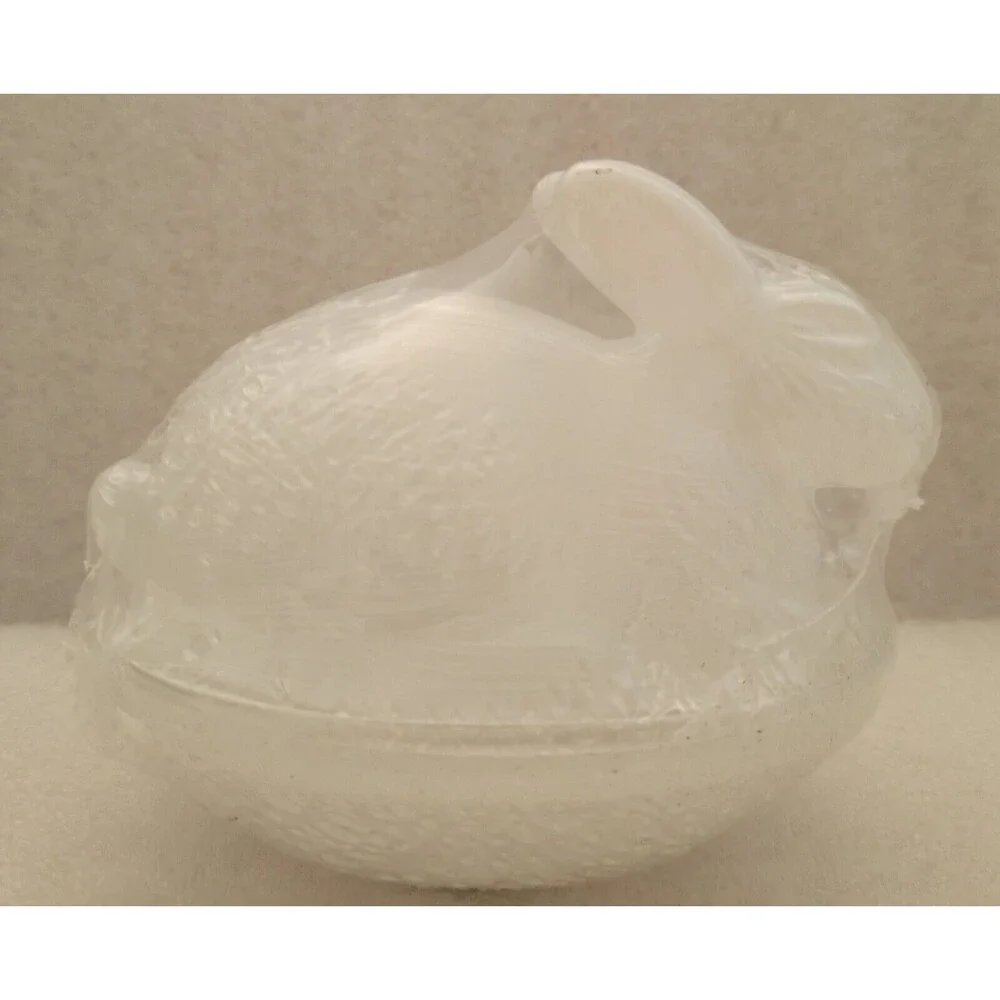 Easter Glass Bunny Container White Covered Candy Dish Target Bullseye Playground